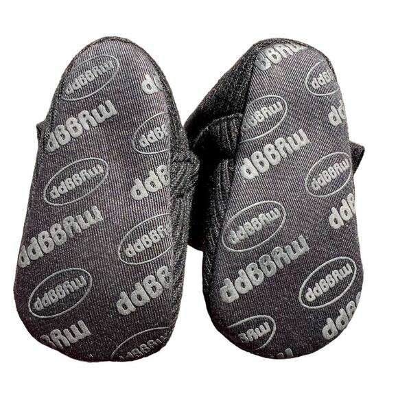 myggpp Baby Infant Booties Ankle Boots with Bow Black Soft Sole Fleece Lined - Picture 9 of 9